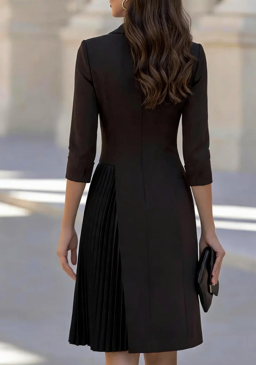 Chie | Chic Suit-style Pleated Wrap Dress