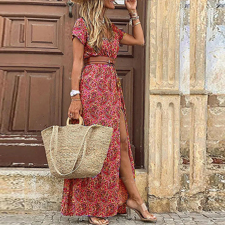 Naomi | Floral Belted Maxi Dress