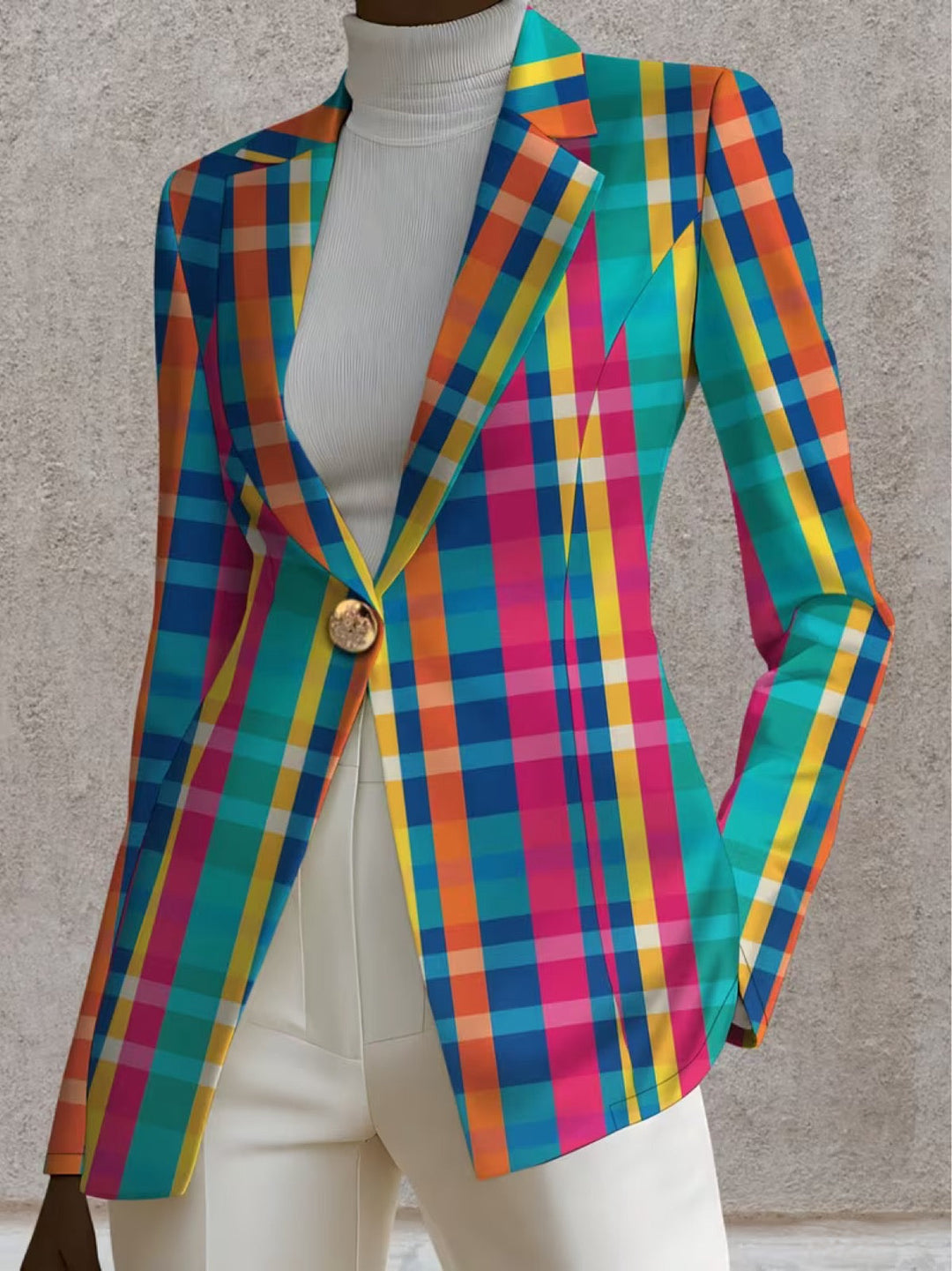 Rosaline | Rainbow Check Blazer