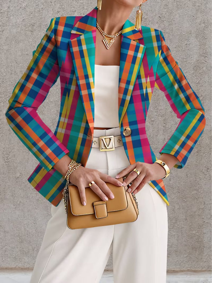 Rosaline | Rainbow Check Blazer