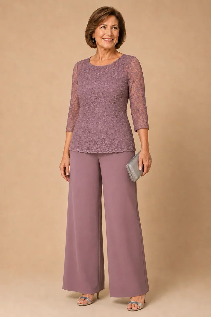 Perlarosa | Lace Suit with Beads