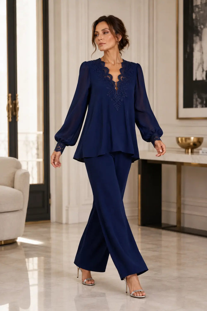 Violantina | Complete V-Neck with Layered Chiffon