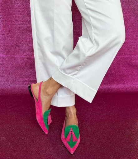 Elena | Fuchsia and Green Slingback