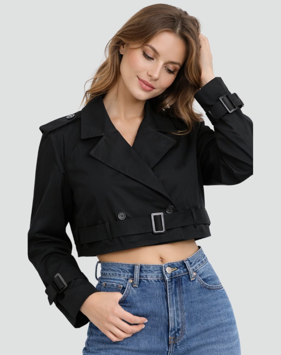 Juliana | Cropped Belted Trench Coat