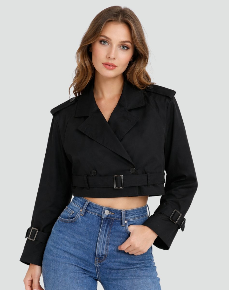 Juliana | Cropped Belted Trench Coat