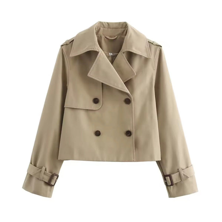 Eugenia | Cropped Double-Breasted Trench Coat