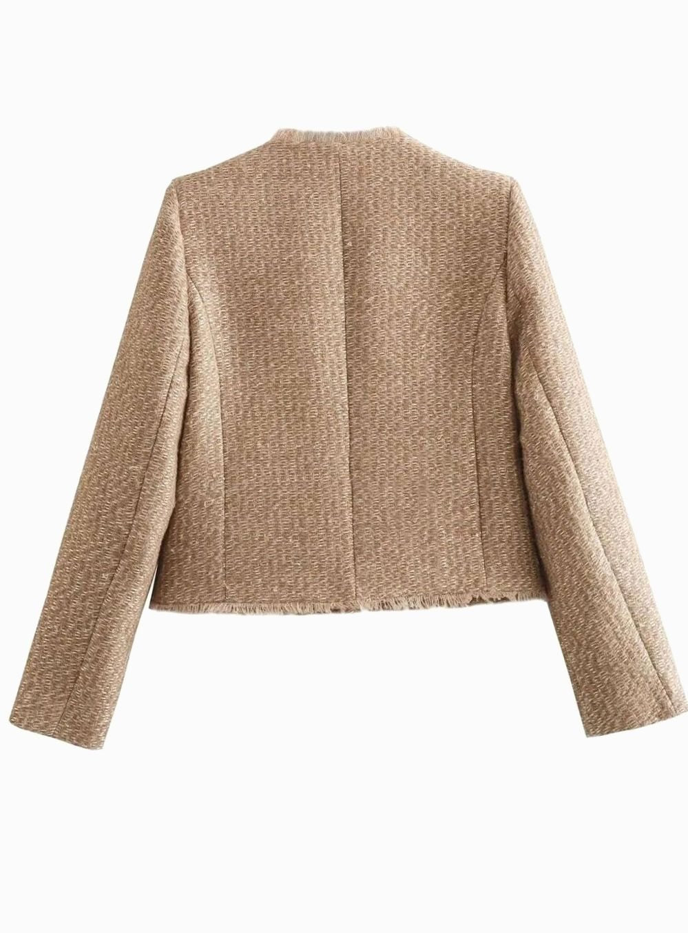Celine | Cropped Collarless Jacket
