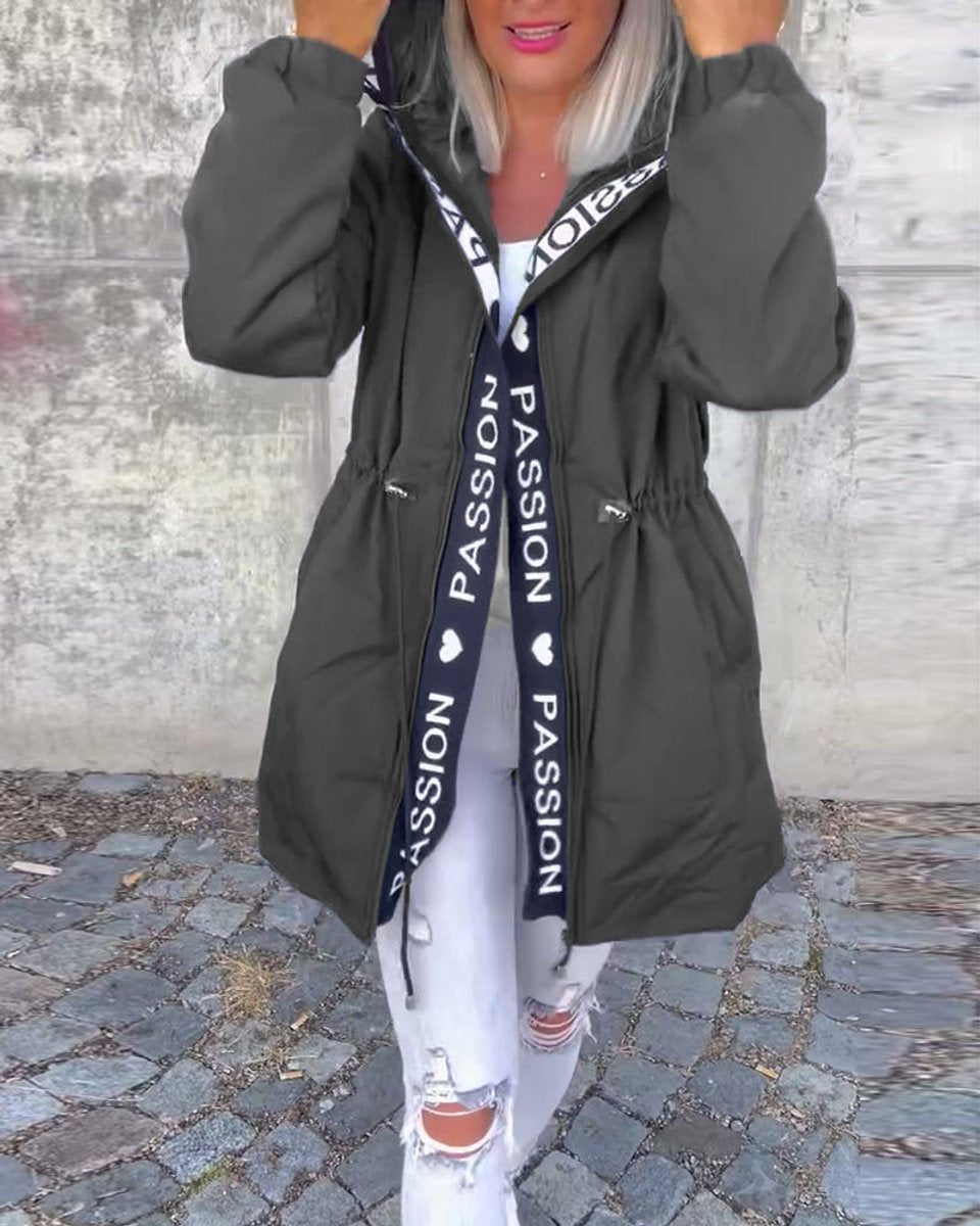 Camila | Hooded Drawstring Midi Parka