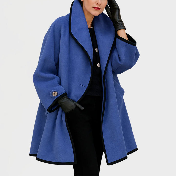 Flora | Oversized Contrast-Trim Coat